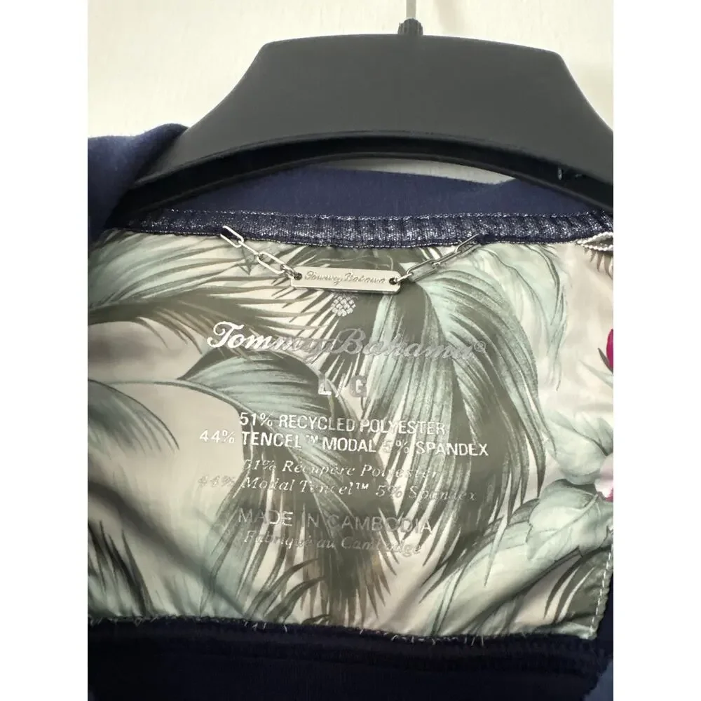 Tommy Bahama Palm Voyage Full Zip Jacket Wide Leg Pants Set Large Blue - Picture 5 of 6